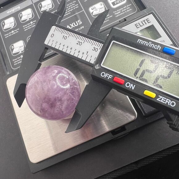Amethyst Crystal Marble Sphere Meditation Stone (#7) - Picture 8 of 9